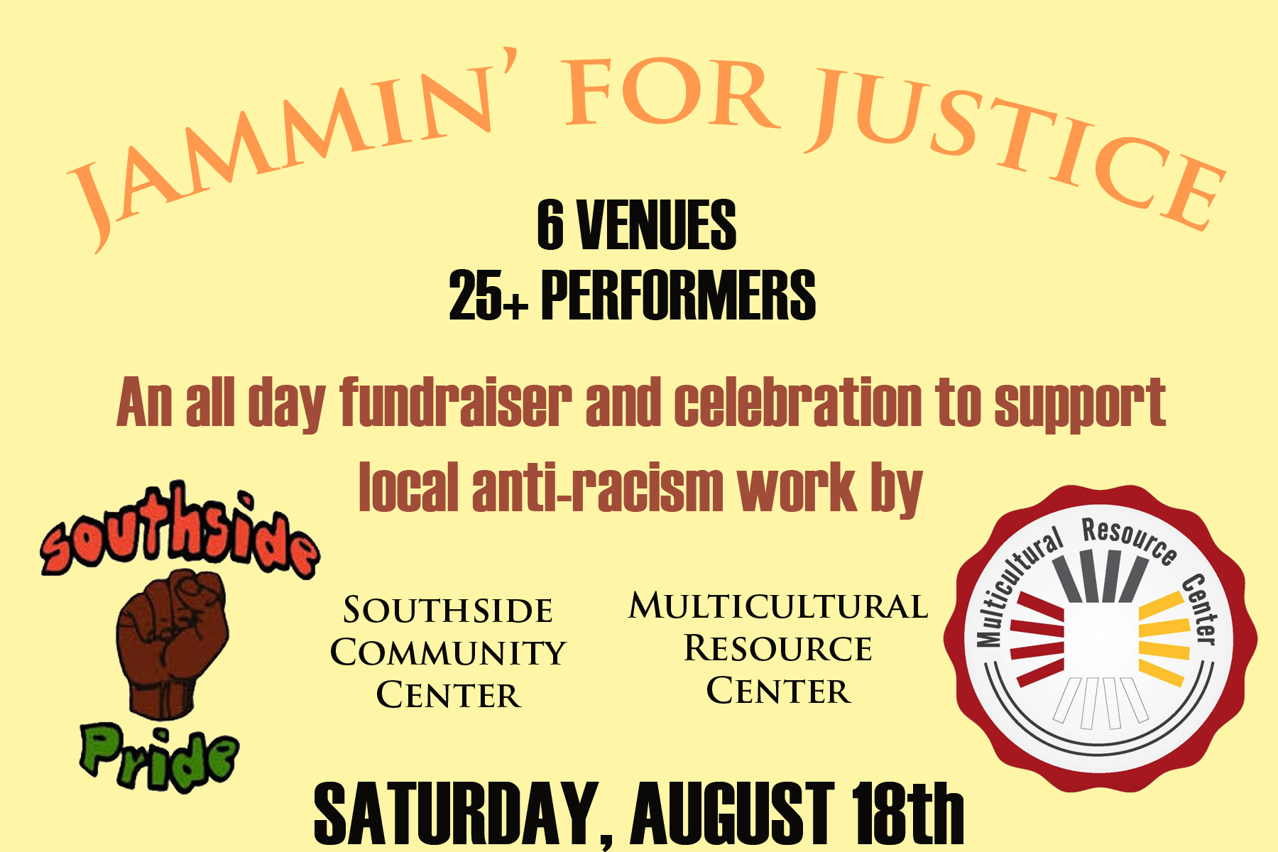 jammin jamming for justice southside community center mrc multicultural resource fundraiser event charity fundraising racism black african american reggae kevin kinsella jbb ithaca downtown the range west end westy commons chanticleer kava concert
